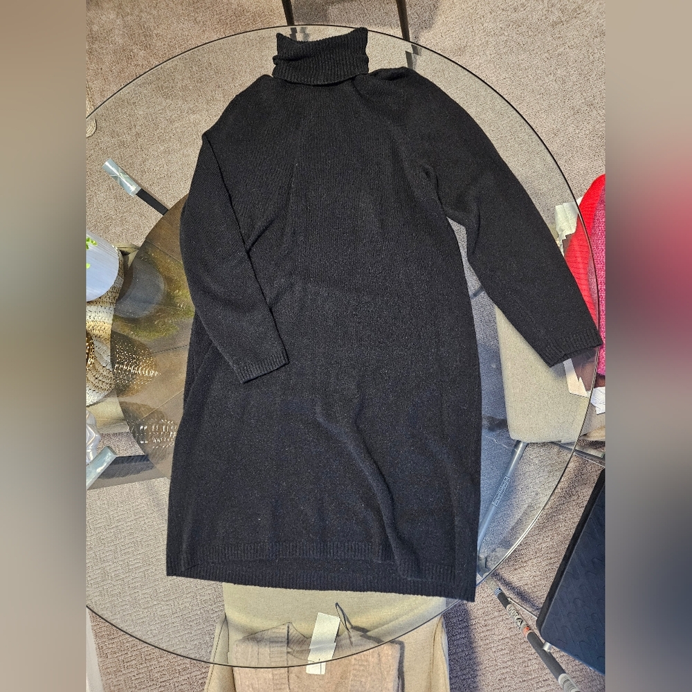 J. Crew Women's Black Turtleneck Sweater Dress